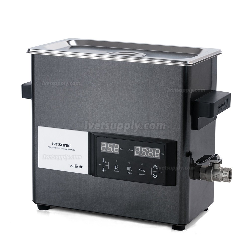 GT SONIC S-Series 2-9L 50-200W Touch Panel Ultrasonic Cleaner with Hot Water Cleaning